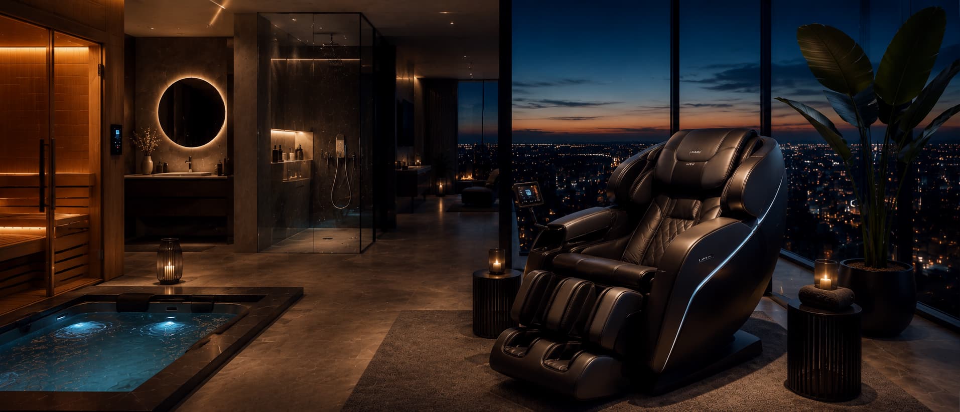 Premium massage chair in a luxury living space